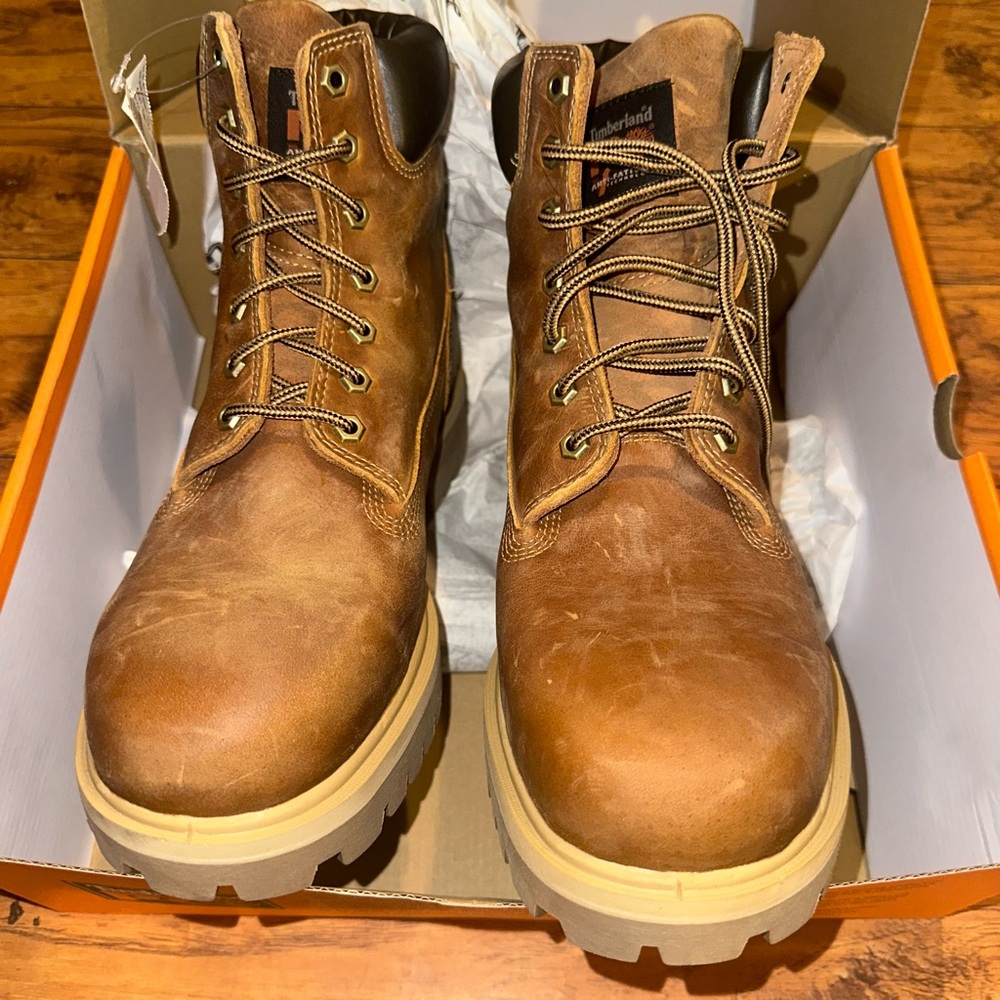 Timberland PRO Men's Tan and Black Leather Boots - Picture 2 of 6